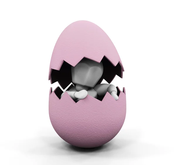 Person inside Easter egg — Stock Photo, Image
