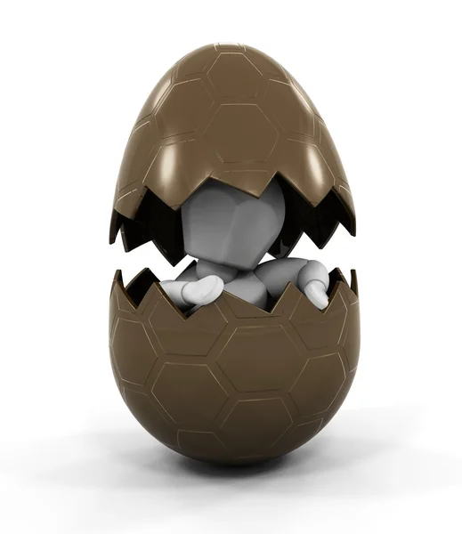 Person inside Easter egg — Stock Photo, Image