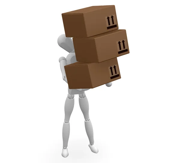 Homem transportando caixas — Fotografia de Stock