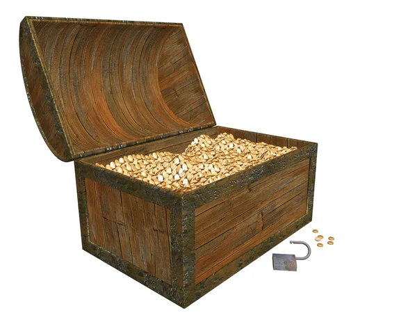 Treasure chest - 3d render — Stockfoto