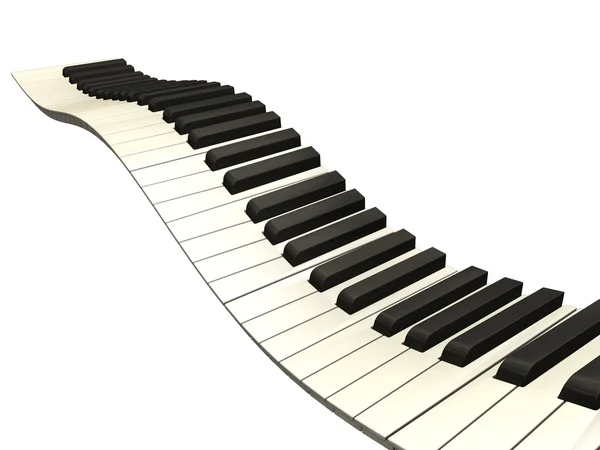 Teclas de piano onduladas — Fotografia de Stock