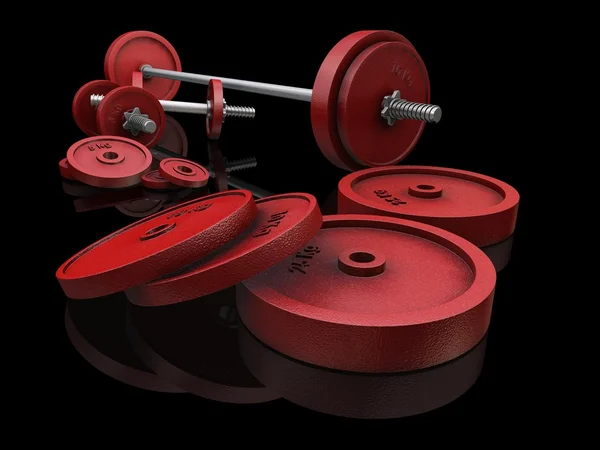 Representación 3D de pesas de levantamiento de pesas — Foto de Stock