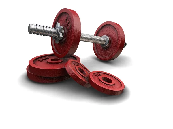 Representación 3D de pesas de levantamiento de pesas — Foto de Stock