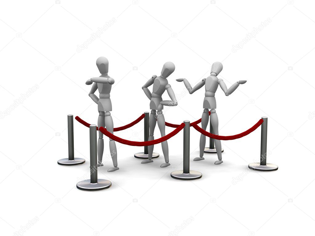 3D render of waiting in a queue