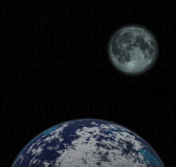 Місяць і земля — стокове фото