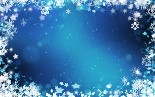 Schneeflocken und Sterne Hintergrund — Stockfoto