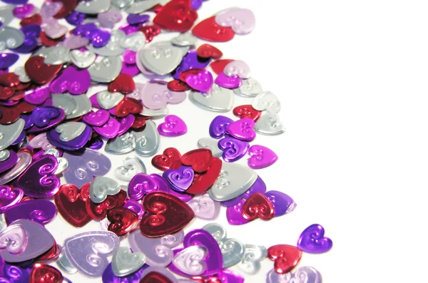 Metall hjärtan konfetti — Stockfoto