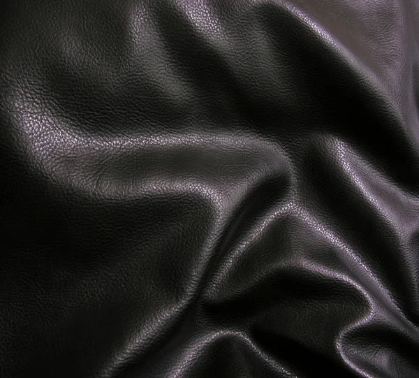 Detailed black leather texture — Stock Photo, Image