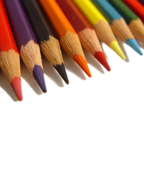 Coloured pencils isolated on a white background — Stock Photo, Image