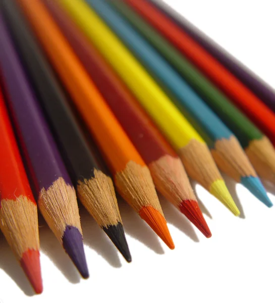 Χρωματιστά μολύβια απομονωθεί σε λευκό φόντο — Φωτογραφία Αρχείου