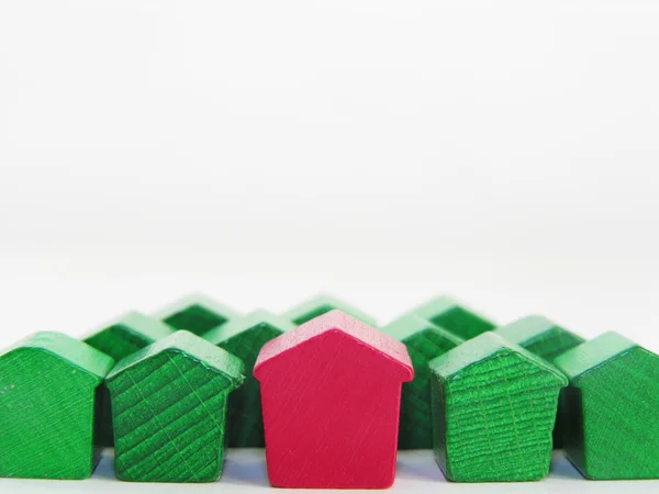 3D render van één rode huis — Stockfoto