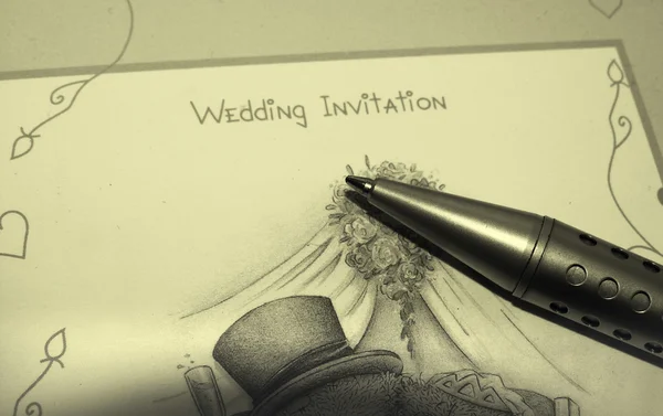 Convite de casamento — Fotografia de Stock