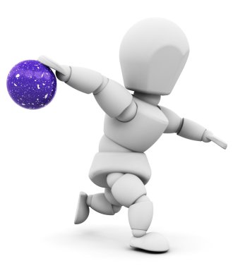 Person holding bowling ball clipart