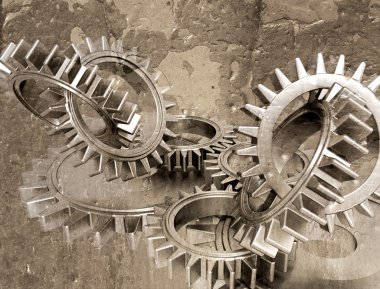 Grunge gears clipart