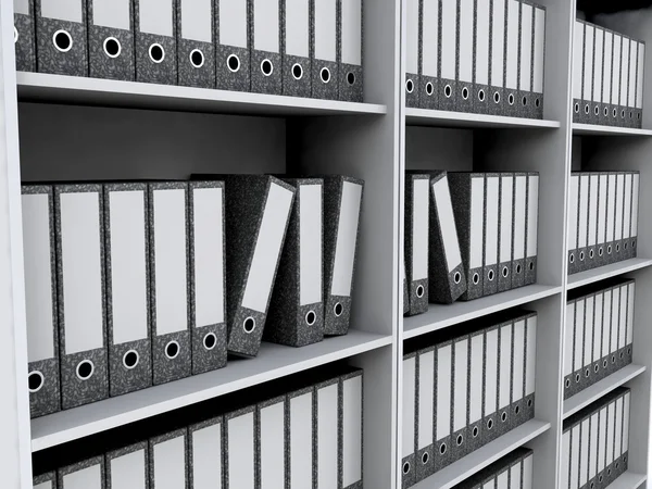 Files on bookshelves — Stock Photo, Image