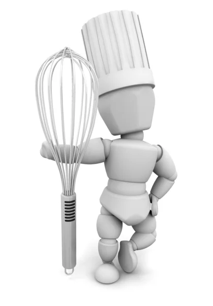 Chef with whisk — Stock Photo, Image