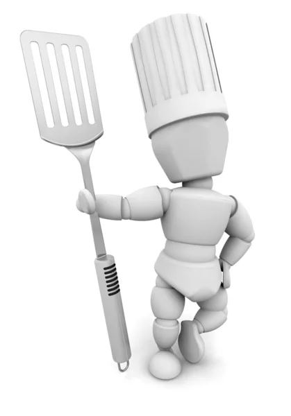 Chef com espátula — Fotografia de Stock