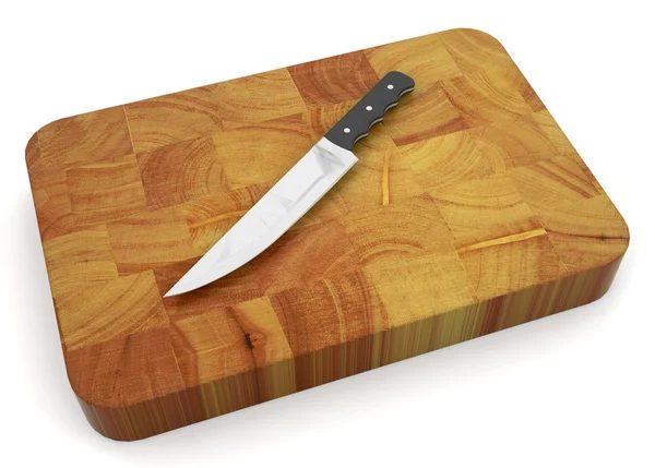 stock image Knife on chopping board