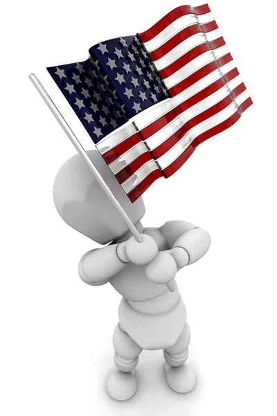 Person waving American flag — Stock Photo, Image