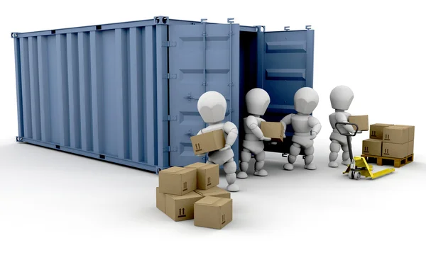 Unloading boxes — Stock Photo, Image