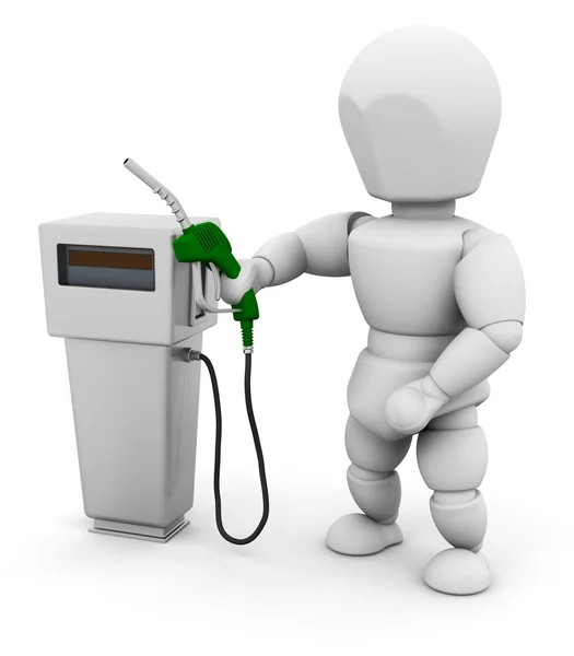 Person with fuel pump — Stock Photo, Image