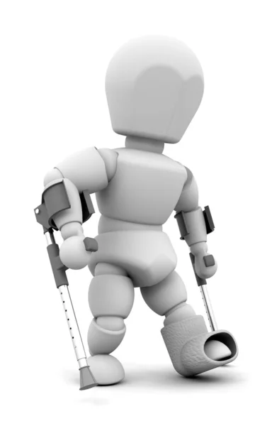 Person on crutches — Stock Photo, Image