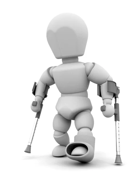 Person on crutches — Stock Photo, Image