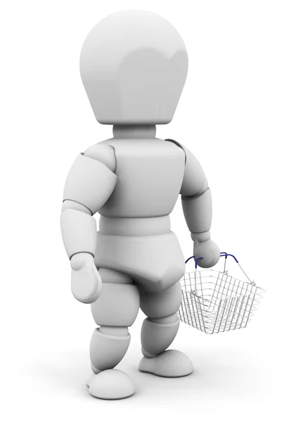 Person with shopping basket — Stock Photo, Image