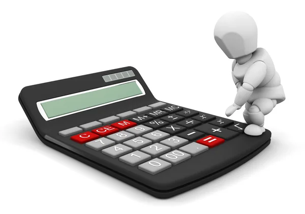 Person with calculator — Stock Photo, Image