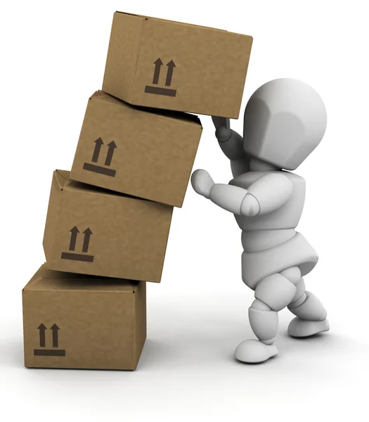 Person with boxes — Stock Photo, Image