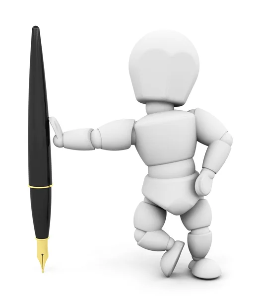 Person with a fountain pen — Stock Photo, Image