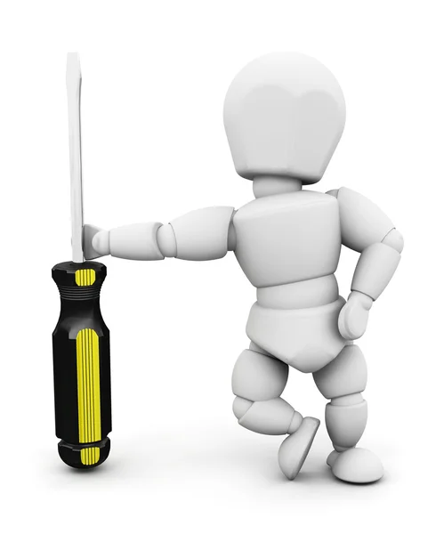 Person with screwdriver — Stock Photo, Image