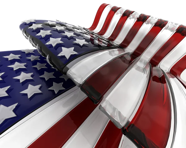 Glas amerikanska flaggan — Stockfoto