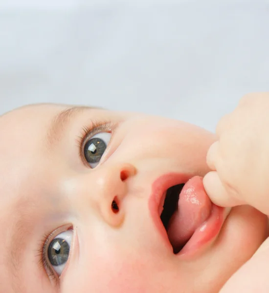Baby pojkens ansikte — Stockfoto