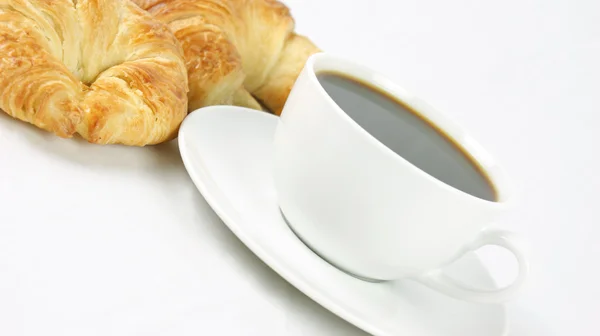 Café y croissants — Foto de Stock
