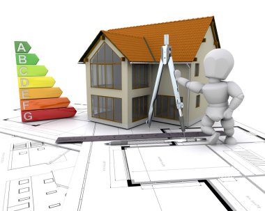 House with energy rating clipart