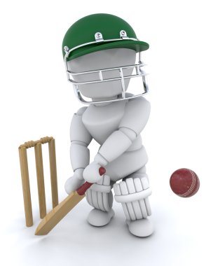 Man playing cricket clipart