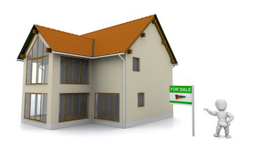 Realtor showing property clipart