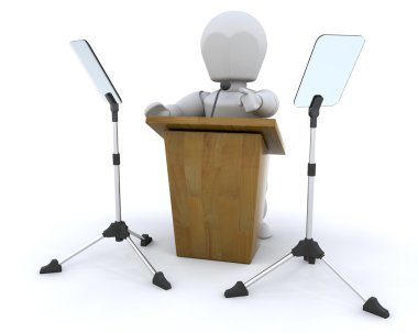 Lecturn and teleprompter clipart