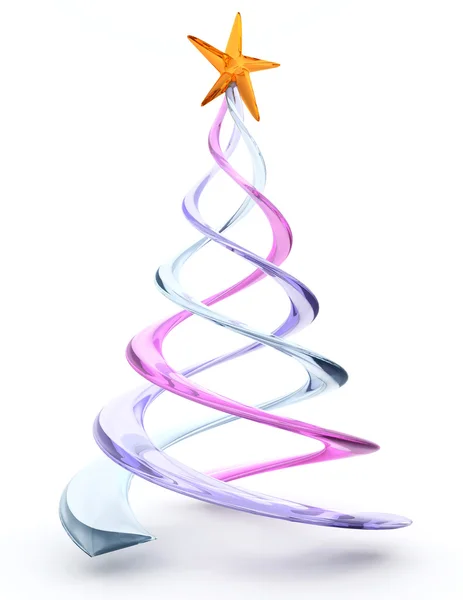 玻璃螺旋圣诞树 — 图库照片