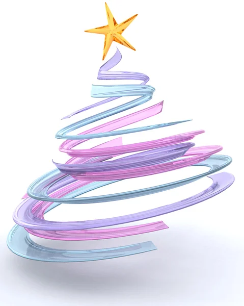 Glazen spiraal kerstboom — Stockfoto