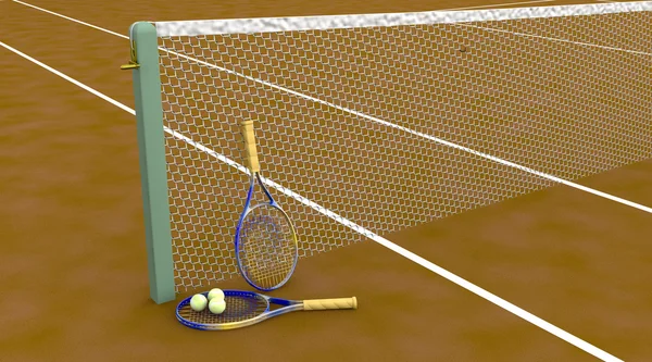 Kort tenisowy z gliny — Zdjęcie stockowe