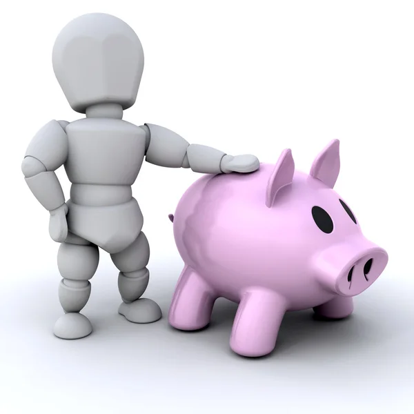Person with piggy bank — Stock Photo, Image