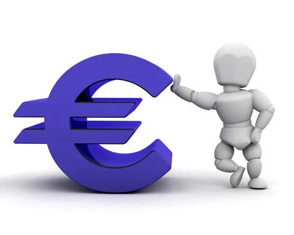 Person with Euro sign — Stock Photo, Image