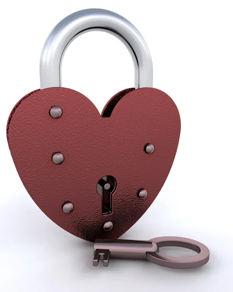 Heart shaped padlock — Stock Photo, Image