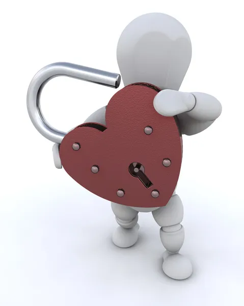 Heart padlock — Stock Photo, Image