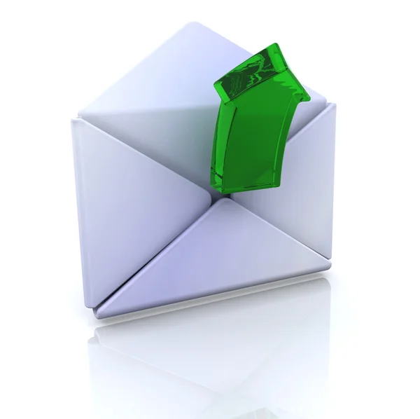 Açık e-posta için bilgisayar simgesi — Stok fotoğraf