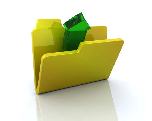 Icono de computadora 3D para carpeta abierta — Foto de Stock