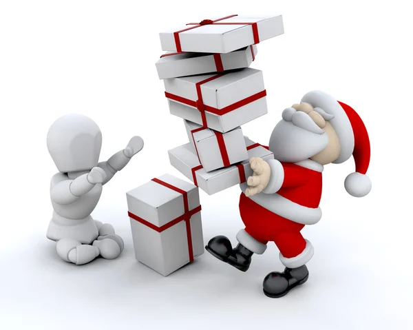 Papai Noel dando presentes — Fotografia de Stock