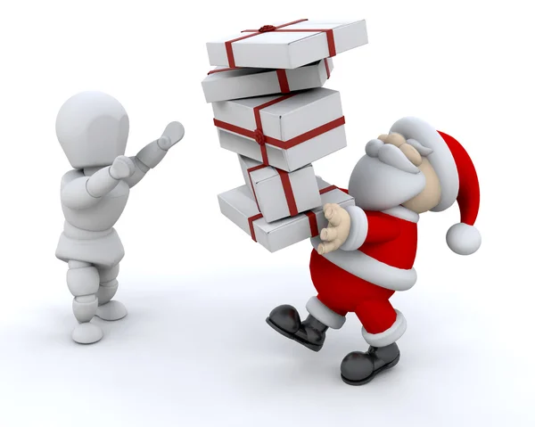 Papai Noel dando presentes — Fotografia de Stock